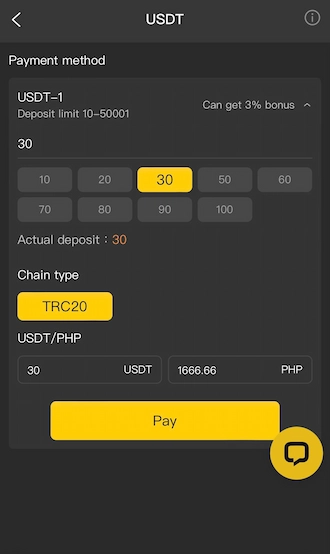 Step 2: Please enter the amount in USDT